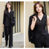 高級感女用三件式西裝套裝｜2025 春秋冬時尚職業裝｜西服＋西褲＋馬甲