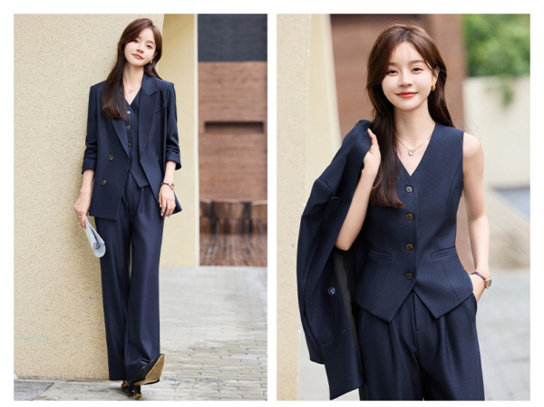 高級感女用三件式西裝套裝｜2025 春秋冬時尚職業裝｜西服＋西褲＋馬甲