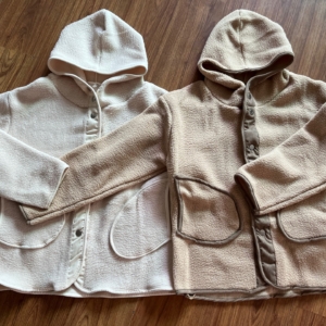 1 羊羔毛連帽外套|冬季加厚保暖寬鬆外穿上衣 女生慵懶奶系外套