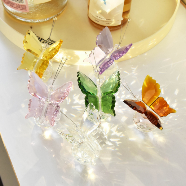 買一送一限定｜水晶立體蝴蝶擺件｜療癒透明系擺飾