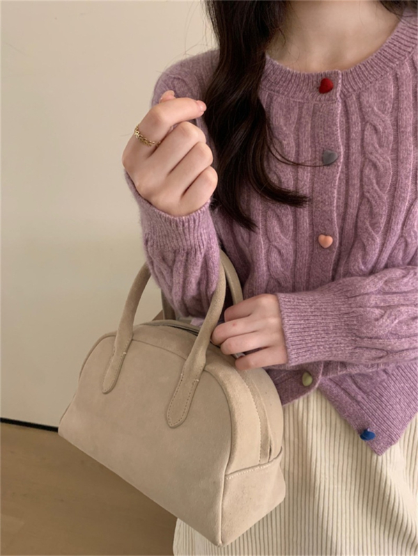 韓系慵懶風寬鬆麻花針織開衫｜秋冬彩扣單排扣毛衣外套 女生百搭上衣