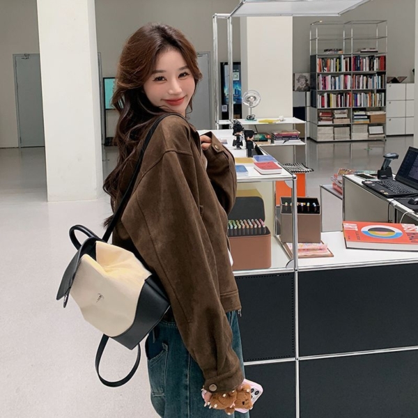 美拉德短款麂皮絨外套｜春秋美式復古慵懶風夾克