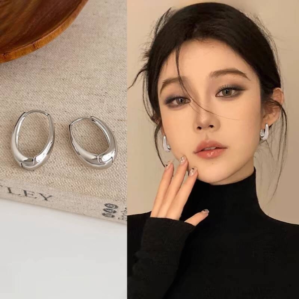 螢河FFR｜925銀電鍍立體雕塑弧形耳環（MY32061）