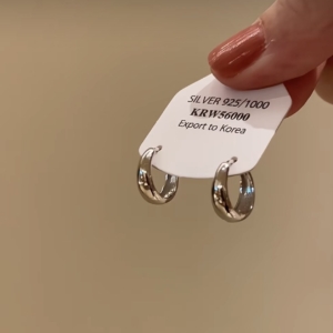 32712 螢河FFR|925銀電鍍極簡厚版小圈圈耳環(MY32712)