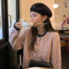 奶系短款針織開衫｜早春秋季麻花毛衣外套 氣質百搭款