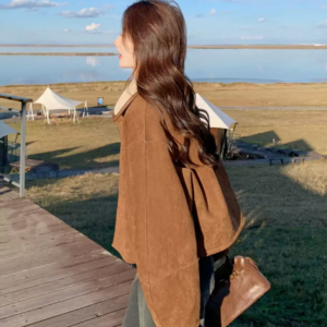 O1CN0104iAV31nxV83RrSKl_!!2216359335156-0-cib 雙面可穿麂皮絨上衣女|秋冬新款羊羔毛加絨外套 小個子短版保暖外套